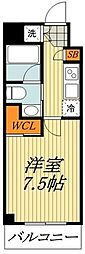エヌステージ板橋本町アジールコート 1Kの間取図画像