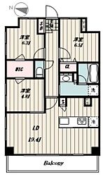 ライズ若木通り 3LDKの間取図画像