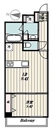 ライズ若木通り 1LDKの間取図画像