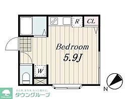 オリンピアハイツ ワンルームの間取図画像