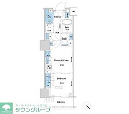 パークアクシス滝野川ラブリーズ 1DKの間取図画像