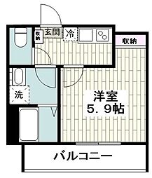 JR横須賀線 保土ケ谷駅 徒歩13分の賃貸アパート 3階1Kの間取り