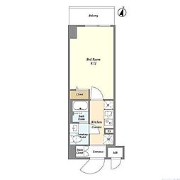 JR東海道本線 平塚駅 徒歩6分の賃貸マンション 4階1Kの間取り