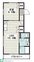 JR東海道本線 平塚駅 徒歩20分の賃貸マンション 1階1LDKの間取り