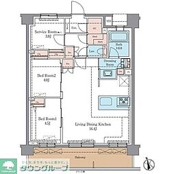 藤沢市弥勒寺1丁目マンション 2SLDKの間取図画像