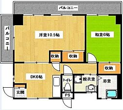 コートパル戸塚 2DKの間取図画像