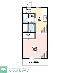 エリール戸塚 1Kの間取図画像