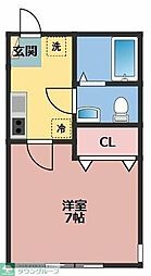 藤沢市下土棚アパート 1Kの間取図画像