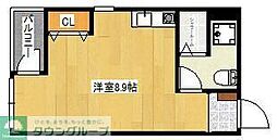 モアナ平塚 ワンルームの間取図画像