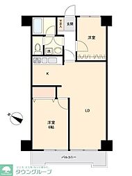 湘南台ダイヤモンドマンション 2LDKの間取図画像