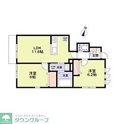アダージオ湘南 2LDKの間取図画像