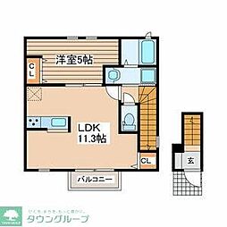 WOODVILLAGE 1LDKの間取図画像