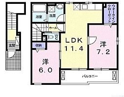 ファインウェーブ湘南B 2LDKの間取図画像