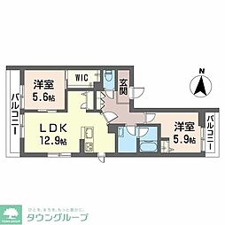 コンフォートM 2LDKの間取図画像