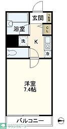 湘南パール 1Kの間取図画像
