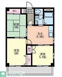 b'CASA平塚四之宮re-born 3DKの間取図画像