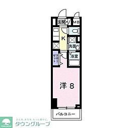 スアヴィス平塚八千代 1Kの間取図画像