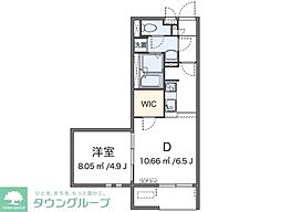 ミランダ宿町 1DKの間取図画像