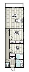 (仮)東海岸北3丁目新築アパート 2LDKの間取図画像