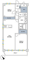 ダイアパレス矢向第１ 2LDKの間取り