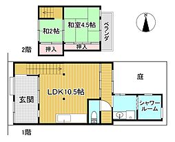 上京区東竪町 2LDKの間取り