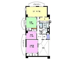 御所西アーバンライフ 3LDKの間取図画像