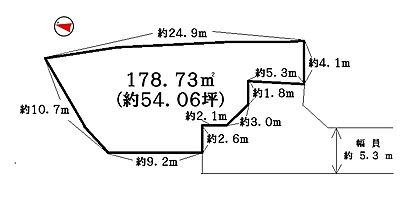区画図:前面道路約5.3m♪ 区画図:前面道路約5.3m♪