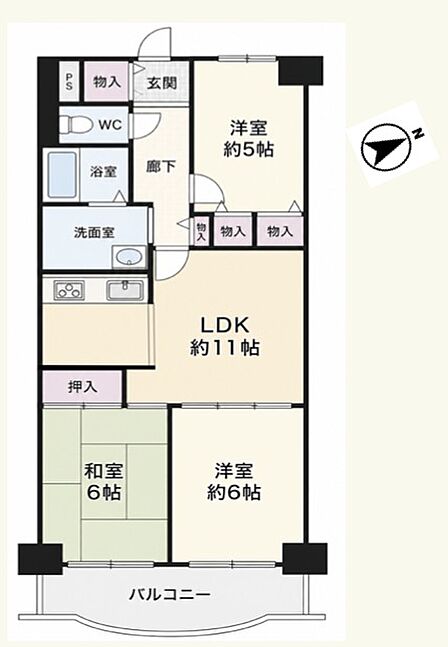 3LDK 間取り