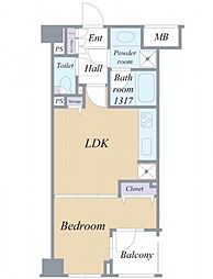 JR京浜東北・根岸線 蒲田駅 徒歩6分の賃貸マンション 4階1LDKの間取り