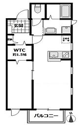 東急東横線 新丸子駅 徒歩6分の賃貸アパート 2階1LDKの間取り