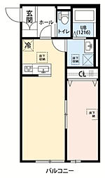 JR南武線 浜川崎駅 徒歩23分の賃貸アパート 1階1LDKの間取り