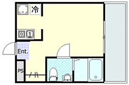 JR南武線 尻手駅 徒歩6分の賃貸アパート 3階ワンルームの間取り
