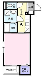 東急池上線 洗足池駅 徒歩8分の賃貸アパート 1階1Kの間取り