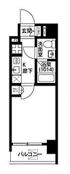 プレール・ドゥーク南品川 1Kの間取図画像