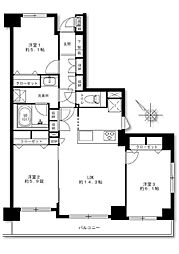 横浜小机西パーク・ホームズ壱番館 3LDKの間取図画像