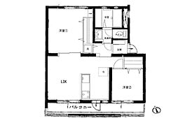 下麻生住宅3号棟 2LDKの間取図画像
