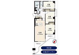 クレストコート東戸塚2 3LDKの間取図画像