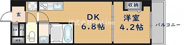 ドムス吉田 ｜大阪府東大阪市中新開2丁目(賃貸マンション1DK・6階・27.75㎡)の写真 その2