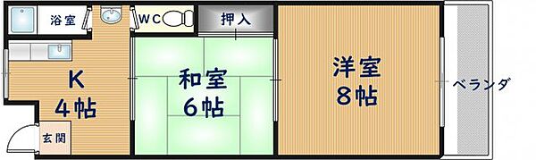 サカエコーポ ｜大阪府東大阪市御厨栄町2丁目(賃貸マンション2K・3階・35.00㎡)の写真 その2