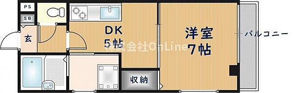 メルシー2000 ｜大阪府東大阪市小阪1丁目(賃貸マンション1DK・7階・26.52㎡)の写真 その2