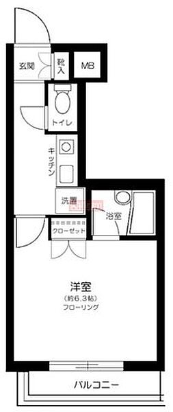 ジェイパーク駒沢 204｜東京都世田谷区上馬４丁目(賃貸マンション1K・2階・20.89㎡)の写真 その2