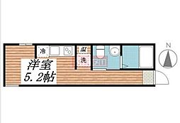 デザイアレジデンス桜新町 3階ワンルームの間取り