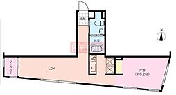 東急田園都市線 桜新町駅 徒歩8分の賃貸マンション 2階ワンルームの間取り