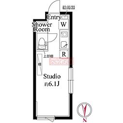 Ａｐａｒｔｍｅｎｔ　ＫＵＲＯ　三軒茶屋 1階ワンルームの間取り