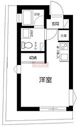 ハーモニーグラシア三軒茶屋 1階ワンルームの間取り