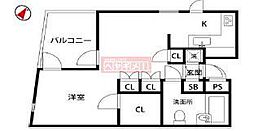 ＦＬＥＸ7 2階ワンルームの間取り