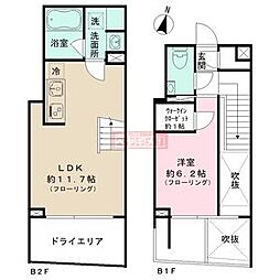IPSE代々木上原DLX 地下2階1LDKの間取り