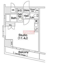 コンフォリア池尻 3階ワンルームの間取り