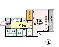 セレスティン三軒茶屋 3階1Kの間取り