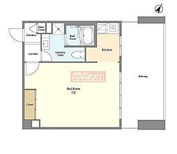 メゾン・ド・中目黒 4階ワンルームの間取り